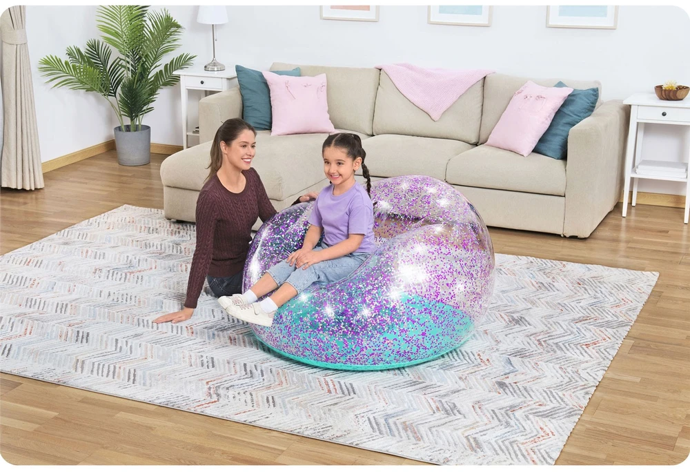 „Bestway Glitter“ kėdė pripučiama „Pouffe Glitter Dream 114 x 112 x 66cm 75115“