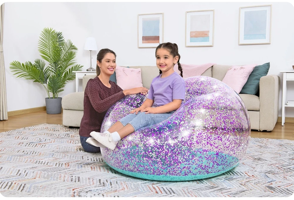 „Bestway Glitter“ kėdė pripučiama „Pouffe Glitter Dream 114 x 112 x 66cm 75115“
