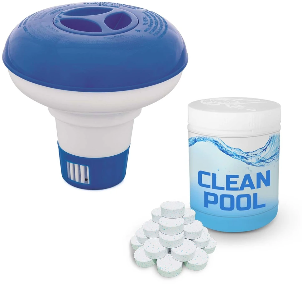 Bestway Plaukiojantis cheminių medžiagų dozatorius + 0,5kg daugiafunkcinių tablečių