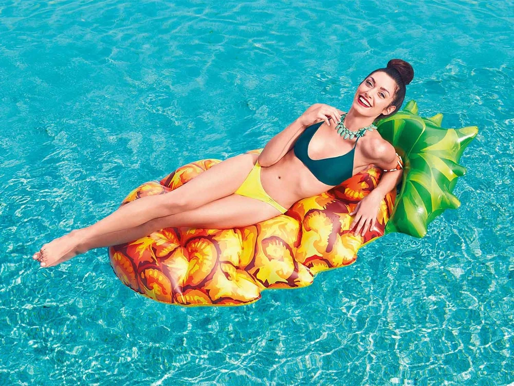 BESTWAY pripučiamas čiužinys Pineapple, 1.74m x 0.96m, 43310