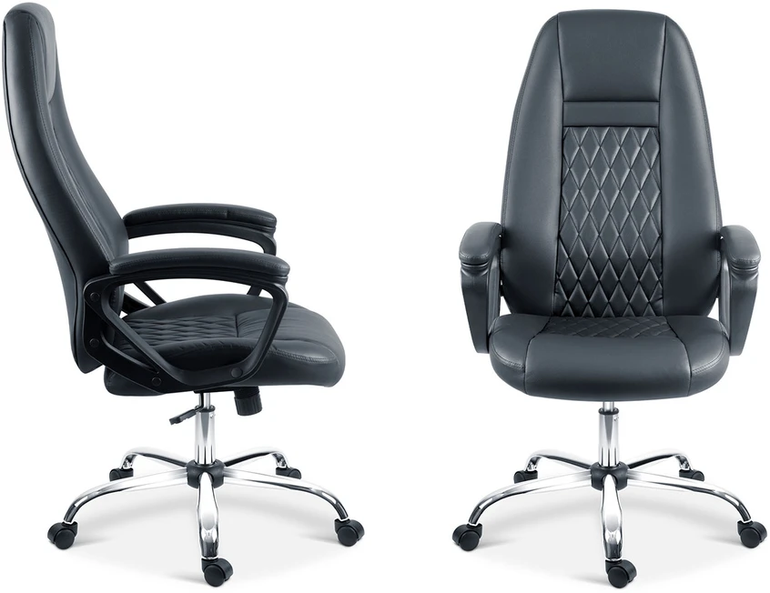 Sofotel Ekologinės odos biuro kėdė, reguliuojamo aukščio, ergonomiško dizaino, chromuotas pagrindas, patogus sėdėjimas
