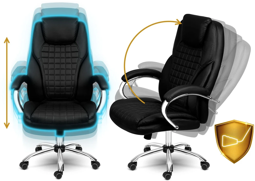Sofotel Biuro kėdė, ergonomiškas dizainas, reguliuojamas aukštis, su supimo funkcija, patogus sėdėjimas, juoda biuro kėdė