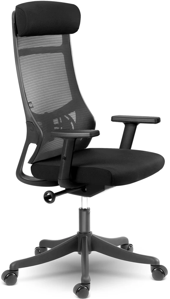 Sofotel Biuro kėdė su tinklelio atlošu, ergonomiško dizaino, reguliuojamo aukščio, juoda vadovo kėdė, patogi kompiuterio kėdė namų biurui