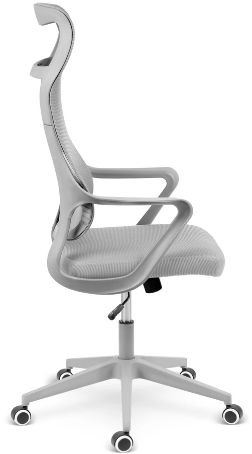 Sofotel Biuro kėdė su tinklelio atlošu, reguliuojamu aukščiu, ergonomišku dizainu, supimo funkcija, pilka darbo kėdė