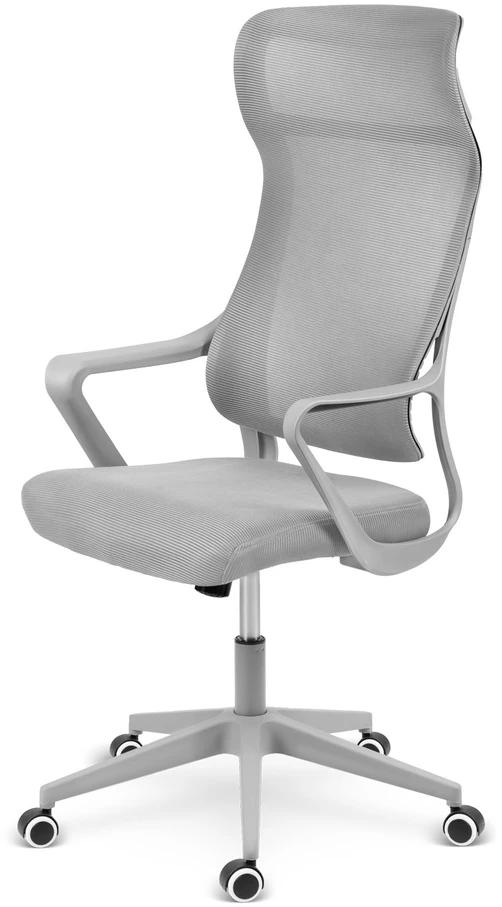 Sofotel Biuro kėdė su tinklelio atlošu, reguliuojamu aukščiu, ergonomišku dizainu, supimo funkcija, pilka darbo kėdė