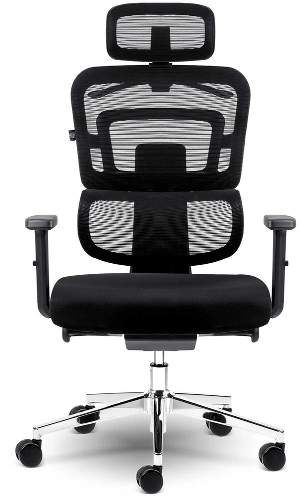 Sofotel Biuro kėdė su tinkliniu atlošu, ergonomiško dizaino, reguliuojamo aukščio, juoda vadovo kėdė, patogi kompiuterio kėdė