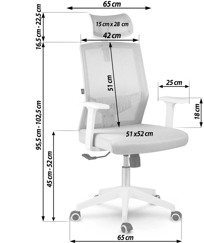Sofotel Biuro kėdė su mikrotinkliniu audiniu, ergonomišku dizainu, reguliuojama galvos atrama, pakreipimo mechanizmu, kvėpuojančia danga, patogiu sėdėjimu
