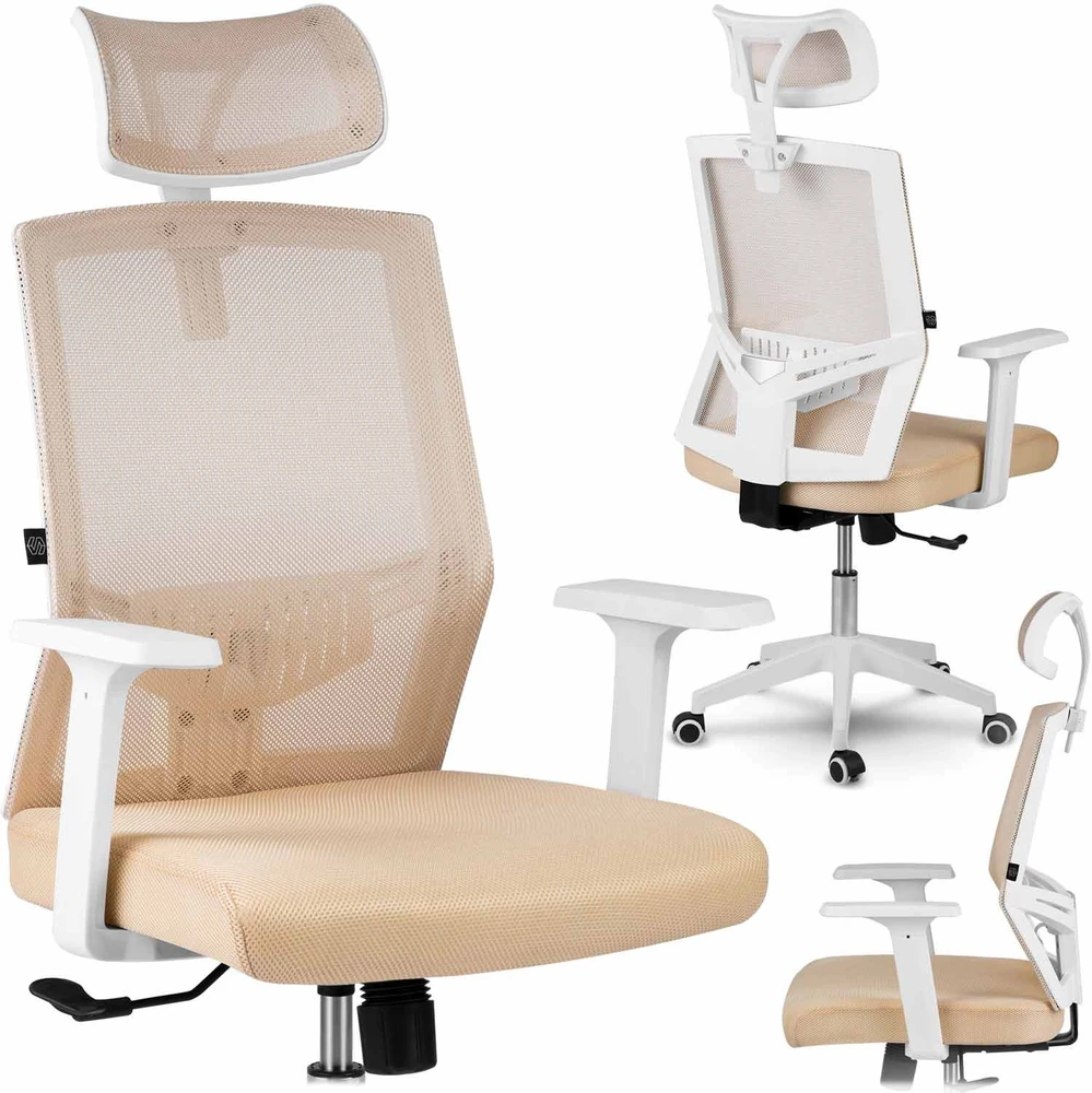 Sofotel Biuro kėdė su mikrotinkliniu audiniu, ergonomišku dizainu, reguliuojama galvos atrama, pakreipimo mechanizmu, kvėpuojančia danga, patogiu sėdėjimu