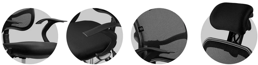 Sofotel Ergonomiška biuro kėdė, kvėpuojantis tinklinis atlošas, reguliuojamas aukštis, supimo funkcija, patogi kompiuterio kėdė namų biurui