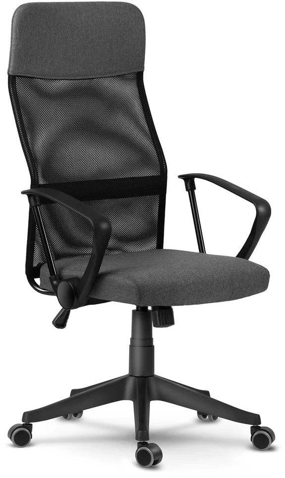 Sofotel Biuro kėdė su tinkleliu, ergonomiško dizaino, reguliuojamo aukščio, tamsiai pilka vadovo kėdė, patogi kompiuterio kėdė
