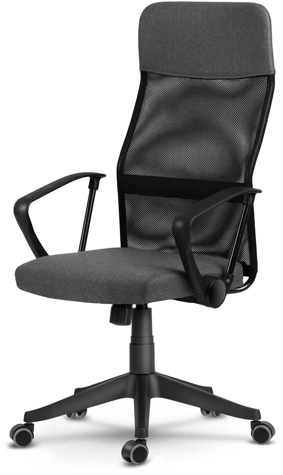 Sofotel Biuro kėdė su tinkleliu, ergonomiško dizaino, reguliuojamo aukščio, tamsiai pilka vadovo kėdė, patogi kompiuterio kėdė