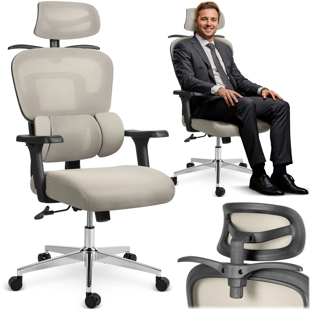 Sofotel Ergonomiška biuro kėdė su tinklelio atlošu, reguliuojamomis funkcijomis, juosmens atrama, namams ir biurui, patogi stalo kėdė, vadovo kėdė