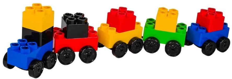 Bj Plastik Dideli konstruktoriaus rinkinys su transporto priemonėmis ir čiuožykla, vaikams nuo 4 metų, skatina kūrybiškumą, spalvotas