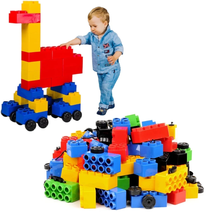 Konstruktorius Bj Plastik Mega Giants Brics + Wheels 141 el.