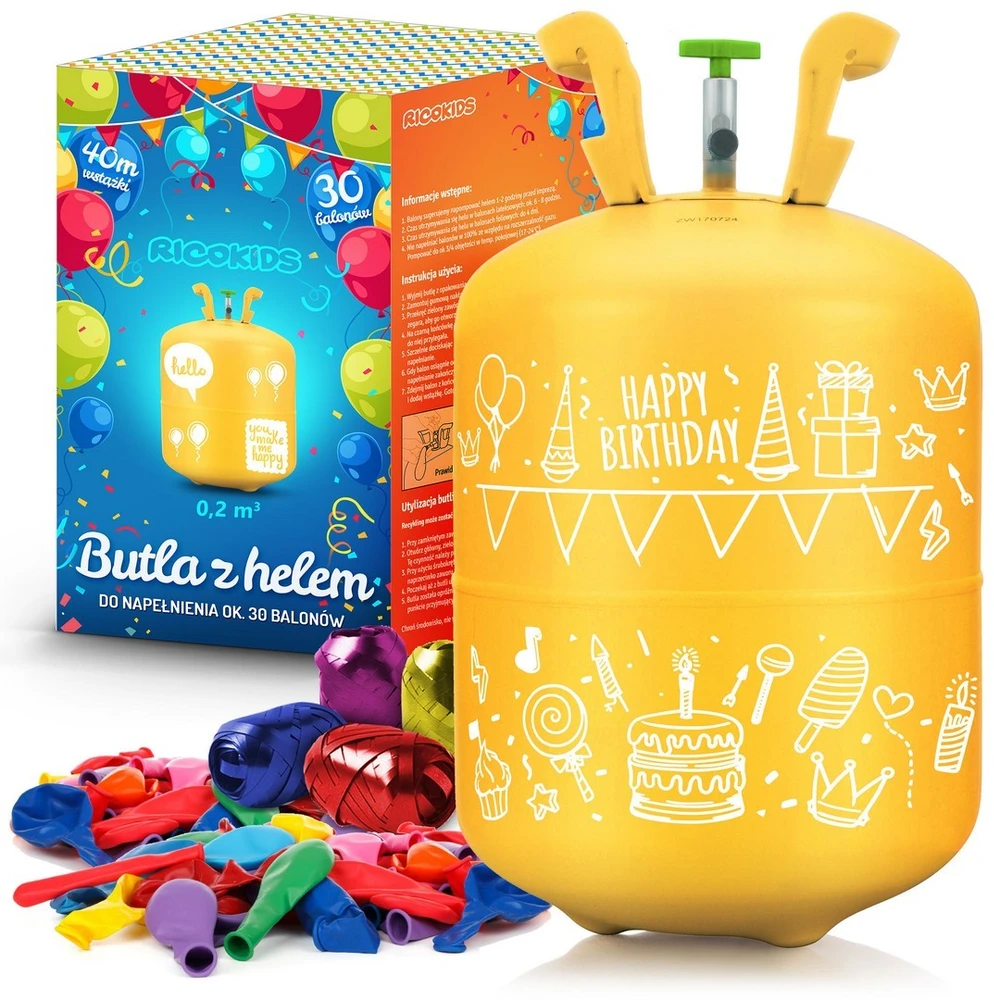 Ricokids 0,20 m3 helio balionas su balionais ir juostele