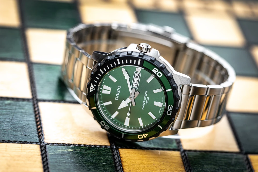 Casio kolekcija MTD-125D-3A vyriškas laikrodis + dėžutė