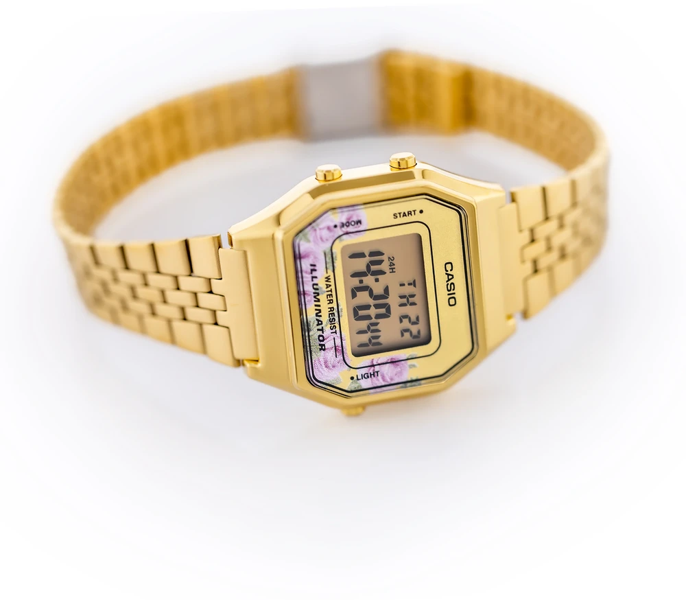 CASIO LA680WGA-4C moteriškas laikrodis (zd631d) + dėžutė