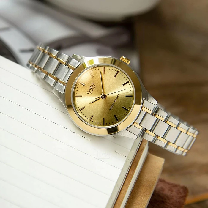 CASIO LTP-1128G 9A MOTERIS LAIKRODIS (zd554a) + DĖŽĖ