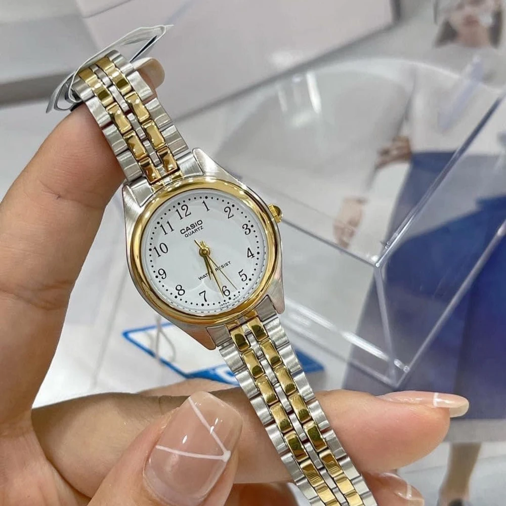 CASIO LTP-1129G-7B moteriškas laikrodis (zd602b) + dėžutė