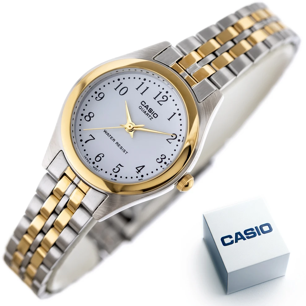 CASIO LTP-1129G-7B moteriškas laikrodis (zd602b) + dėžutė