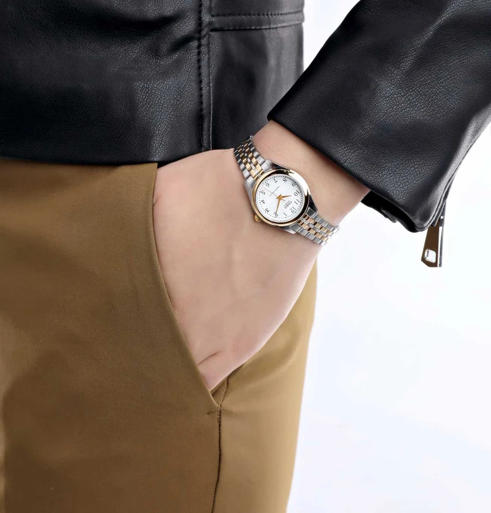 CASIO LTP-1129G-7B moteriškas laikrodis (zd602b) + dėžutė