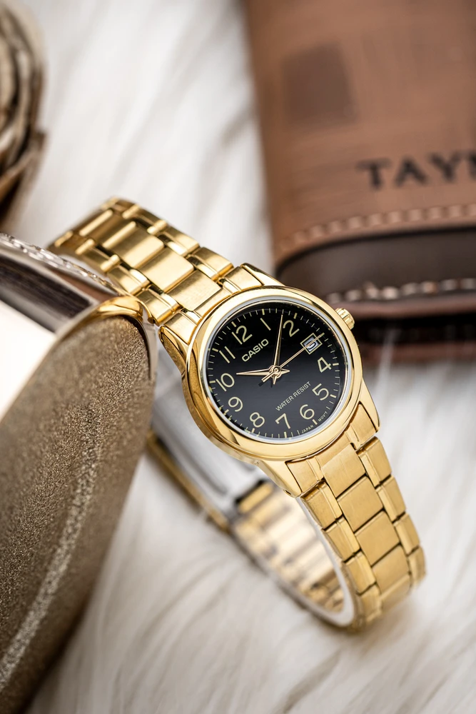Casio LTP-V002G-1B moteriškas laikrodis + dėžutė