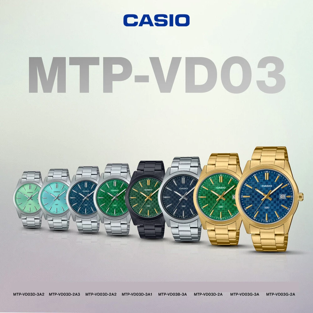 Laikrodis CASIO MTP-VD03G-3A MEN'S WATCH + BOX