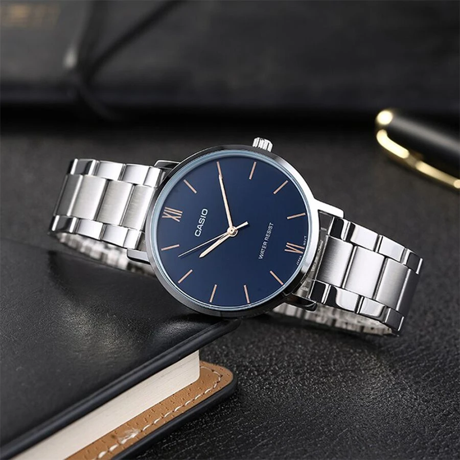 Laikrodis CASIO MTP-VT01D-2B MEN'S WATCH (zd165n) + BOX