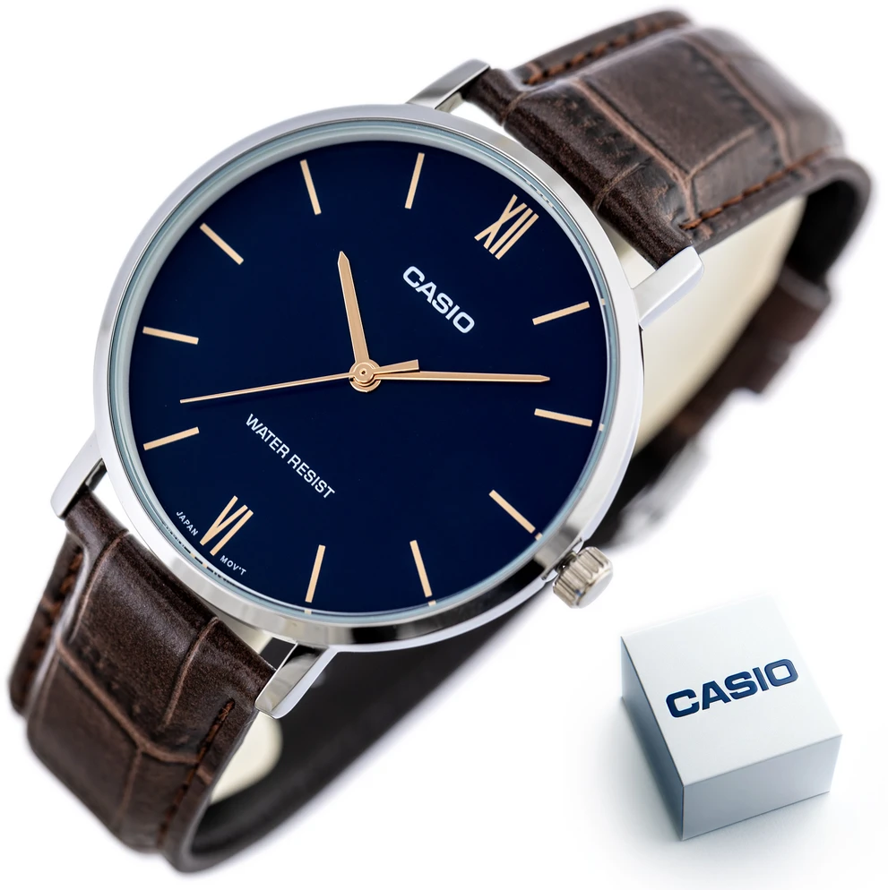 Laikrodis CASIO MTP-VT01L-2B MEN'S WATCH + BOX
