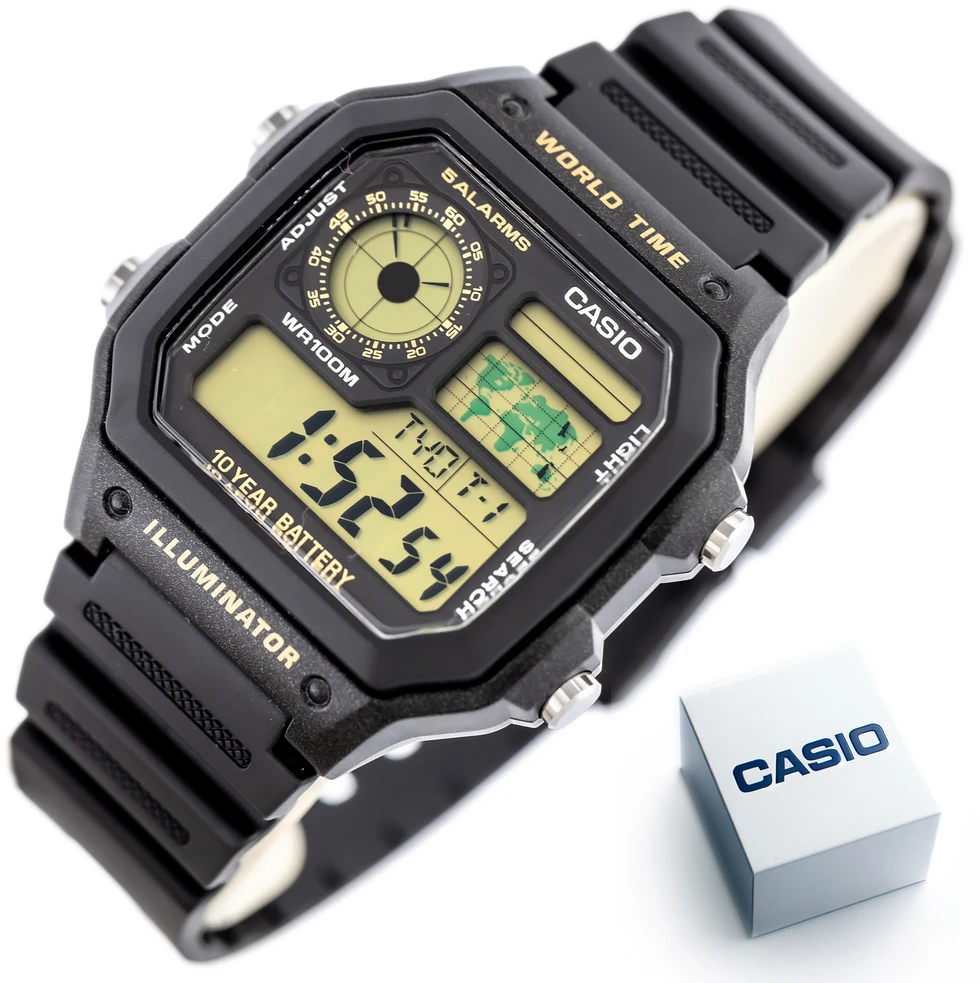 CASIO Sports vyriškas LAIKRODIS AE-1200WH-1B + BOX (zd146c)