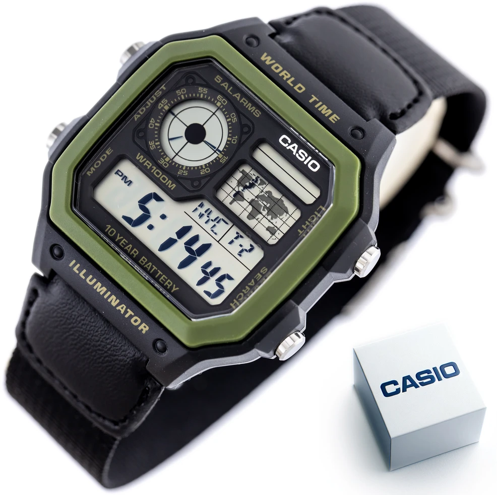 CASIO sportinis vyriškas laikrodis AE-1200WHB-1B + dėžutė (zd146d)