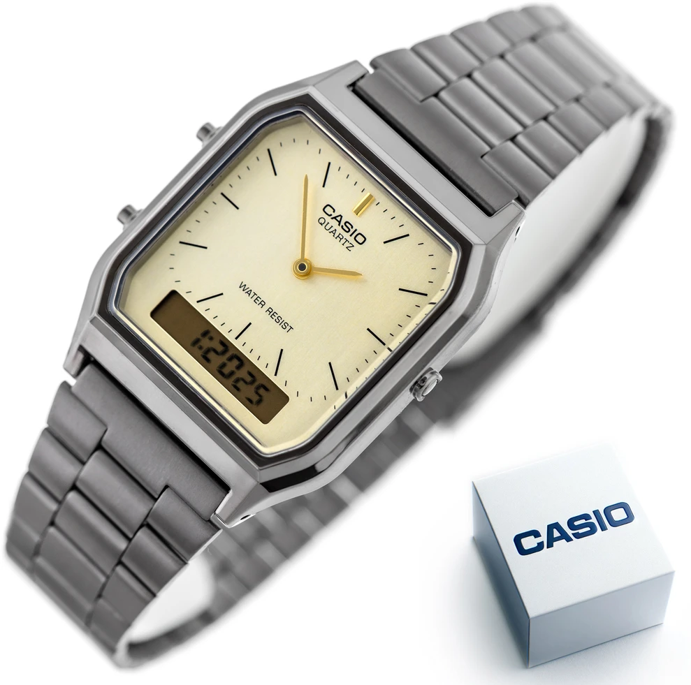 CASIO Vintage AQ-230GG-9A UNISEX LAIKRODIS + DĖŽUTĖ