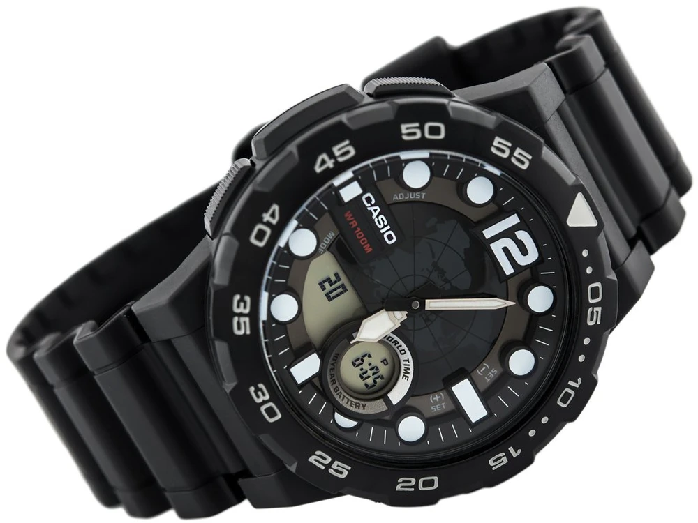 VYRIŠKAS LAIKRODIS CASIO AEQ-100W 1AV (zd070a) – WORLD TIME + BOX