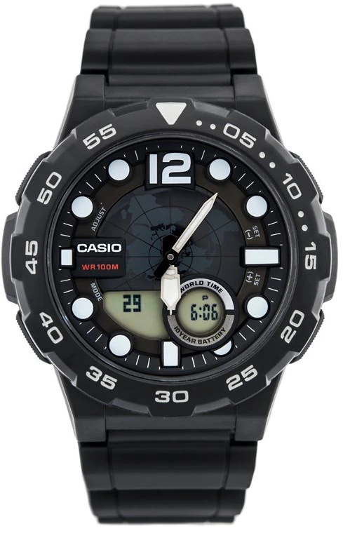 VYRIŠKAS LAIKRODIS CASIO AEQ-100W 1AV (zd070a) – WORLD TIME + BOX