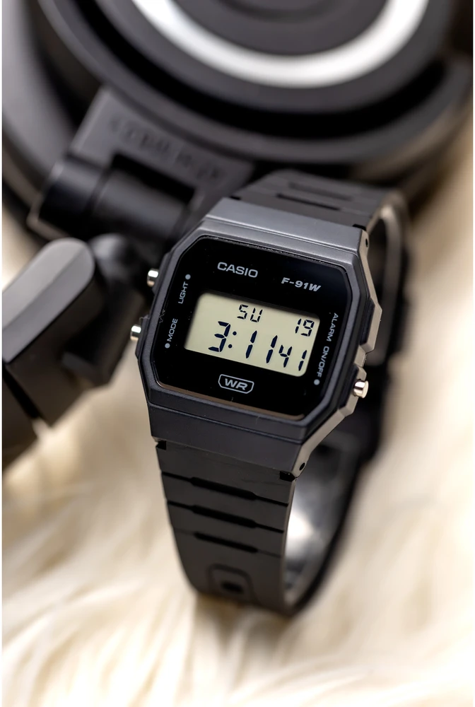 Laikrodis CASIO MEN'S WATCH F-91WB-1ADF + BOX