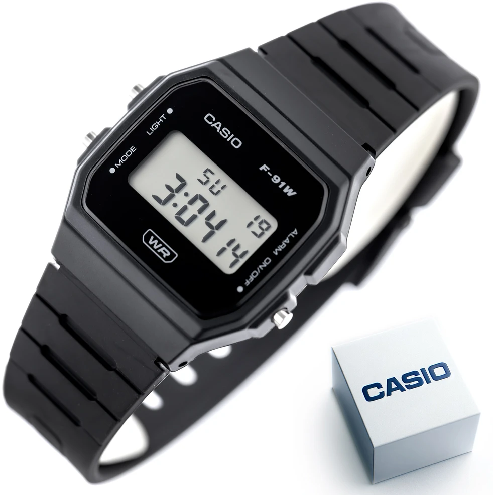 Laikrodis CASIO MEN'S WATCH F-91WB-1ADF + BOX
