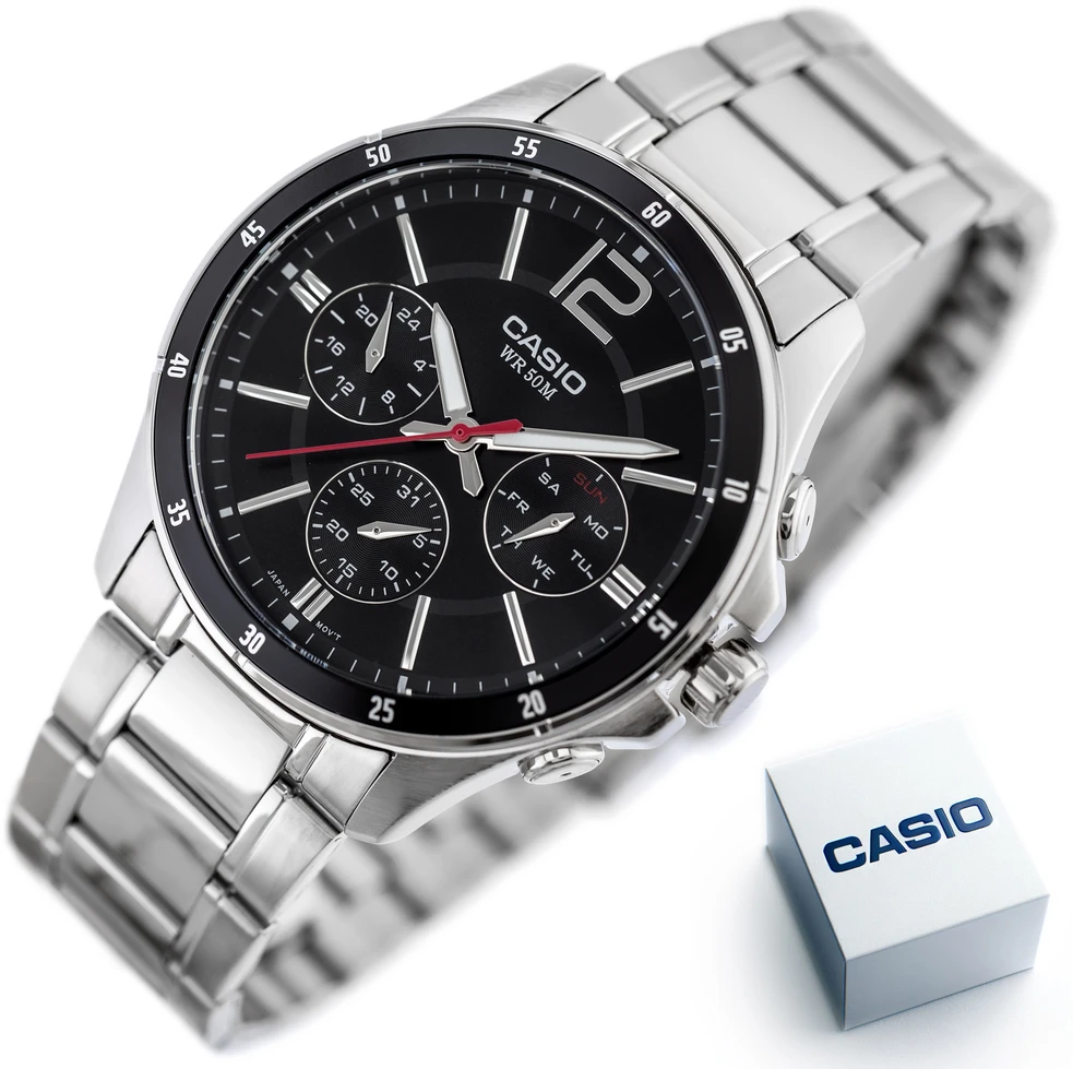 Laikrodis CASIO MEN'S WATCH MTP-1374D-1AV (zd063b) + BOX
