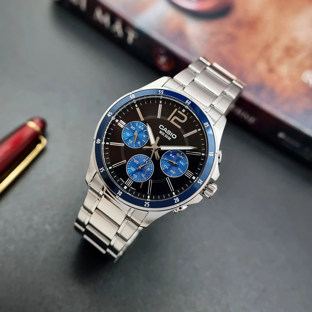 Vyriškas laikrodis CASIO MTP-1374D-2AV (zd063c) + BOX