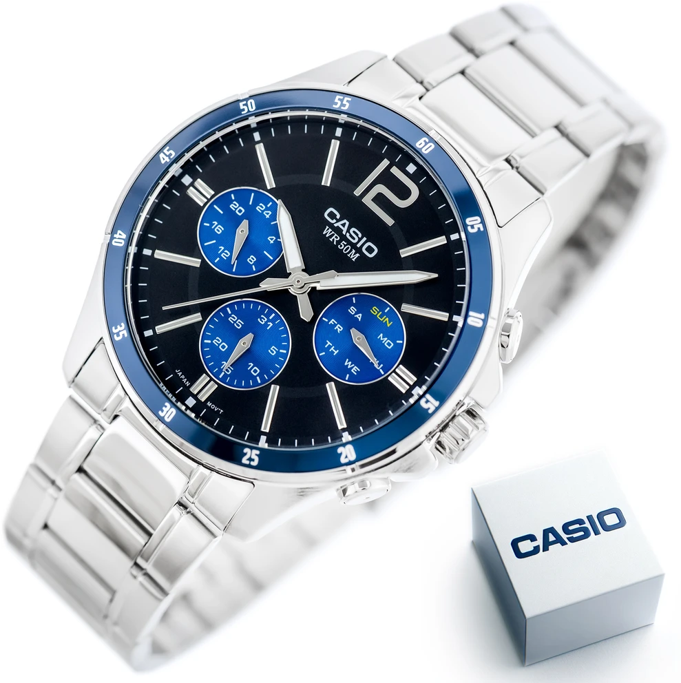 Vyriškas laikrodis CASIO MTP-1374D-2AV (zd063c) + BOX