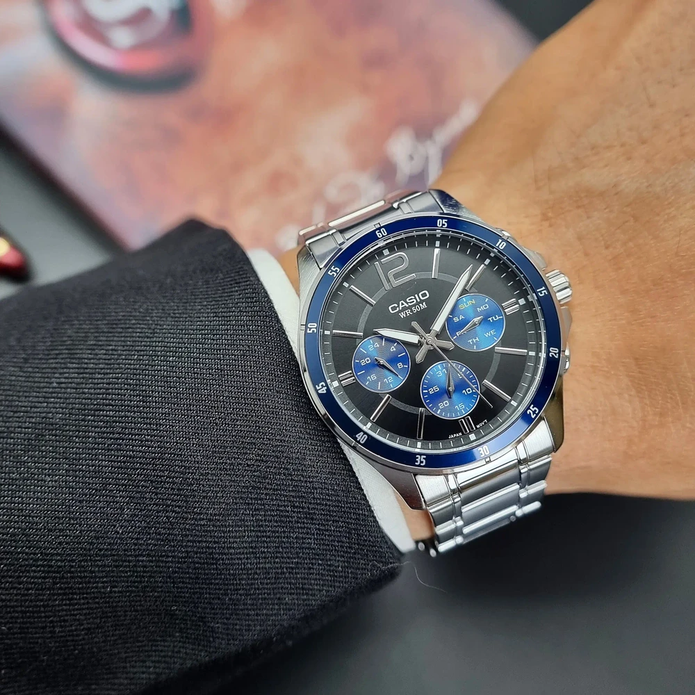 Vyriškas laikrodis CASIO MTP-1374D-2AV (zd063c) + BOX