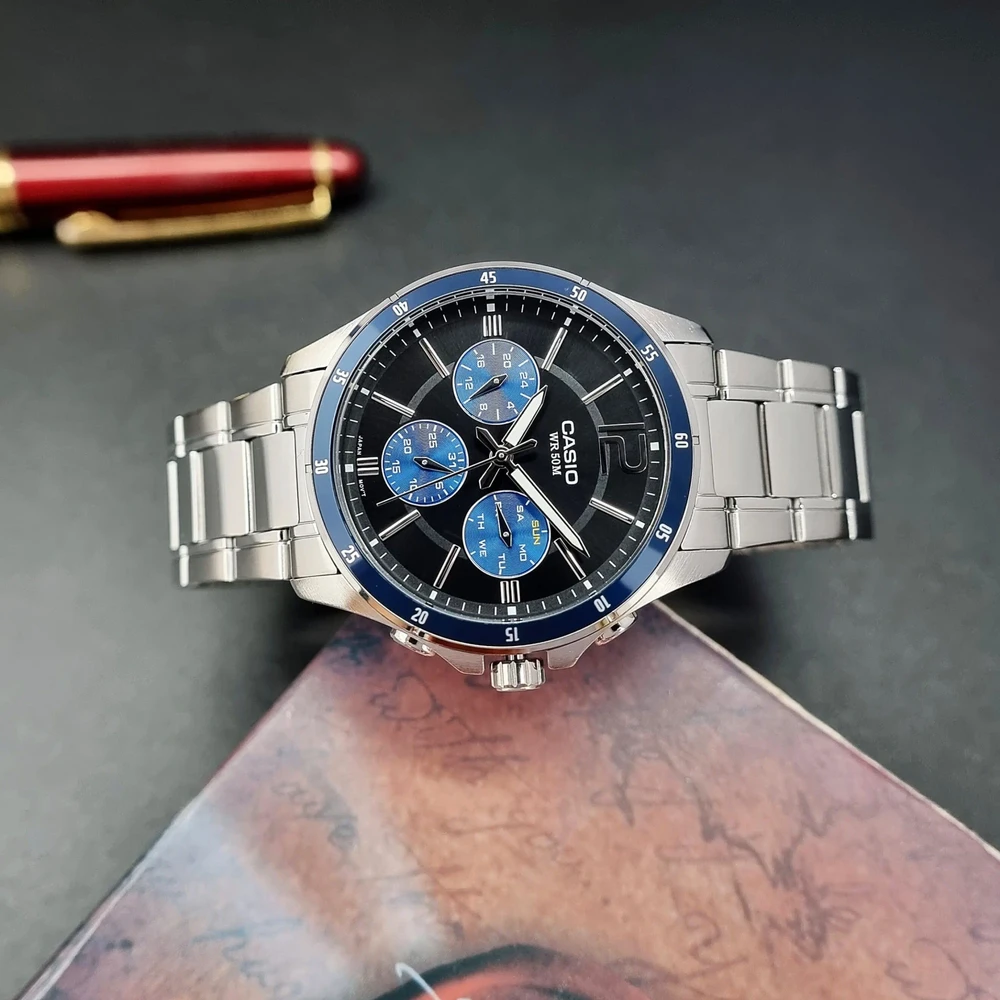 Vyriškas laikrodis CASIO MTP-1374D-2AV (zd063c) + BOX