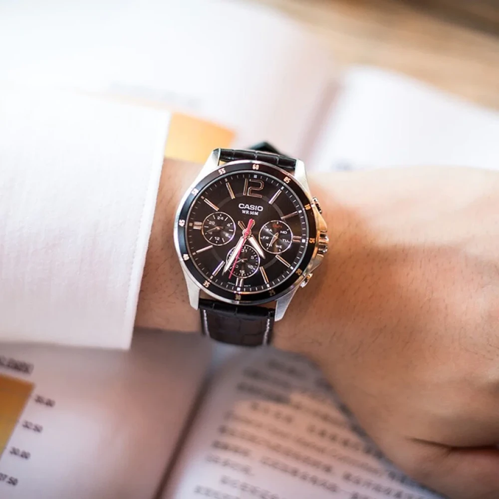 Laikrodis vyrams CASIO MTP-1374L 1AV (zd064b) + dėžutė
