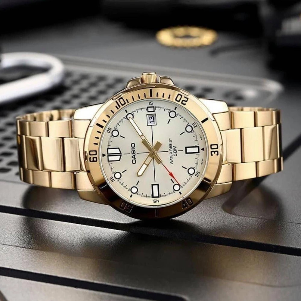 Laikrodis CASIO MEN'S WATCH MTP-VD01G-9E (zd185d) + BOX