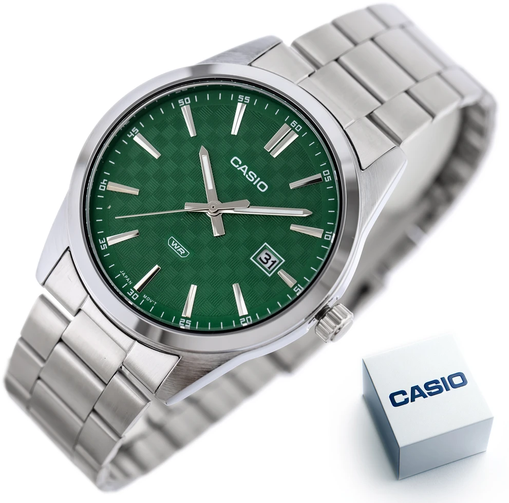 Laikrodis CASIO MEN'S WATCH MTP-VD03D-3A1 Žalias + BOX