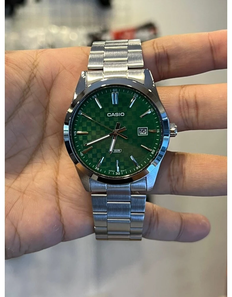 Laikrodis CASIO MEN'S WATCH MTP-VD03D-3A1 Žalias + BOX