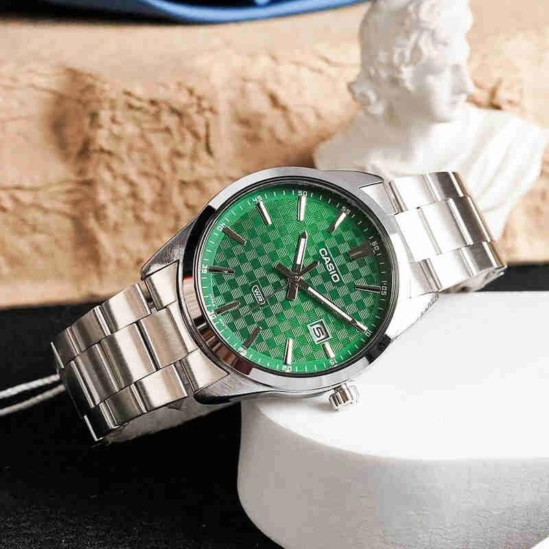 Laikrodis CASIO MEN'S WATCH MTP-VD03D-3A1 Žalias + BOX