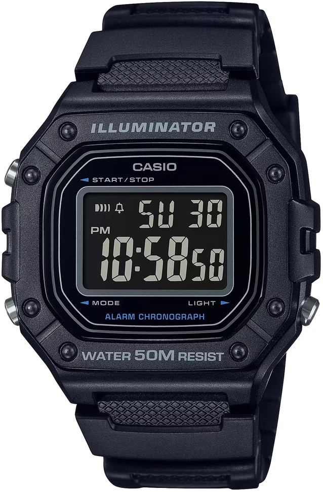 Laikrodis CASIO MEN'S WATCH W-218H-1B + BOX
