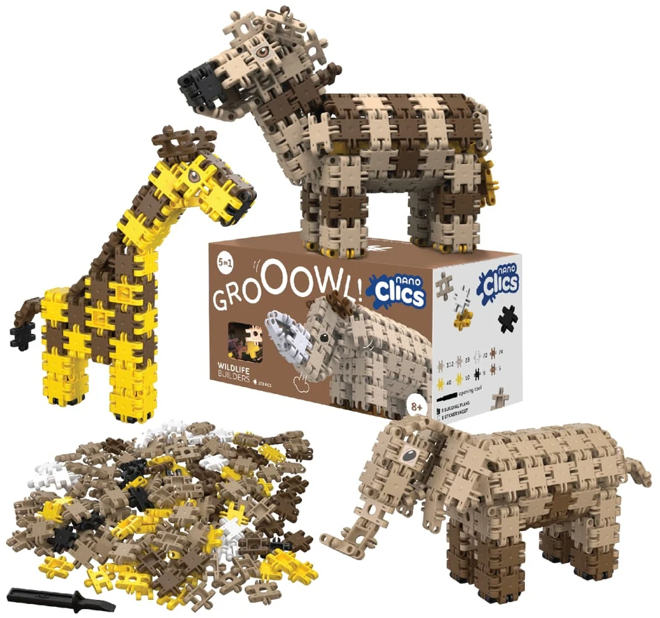 Clics toys „Nano Clics“ konstruktoriai – laukinės gamtos statytojai – 250 elementų (NC006)