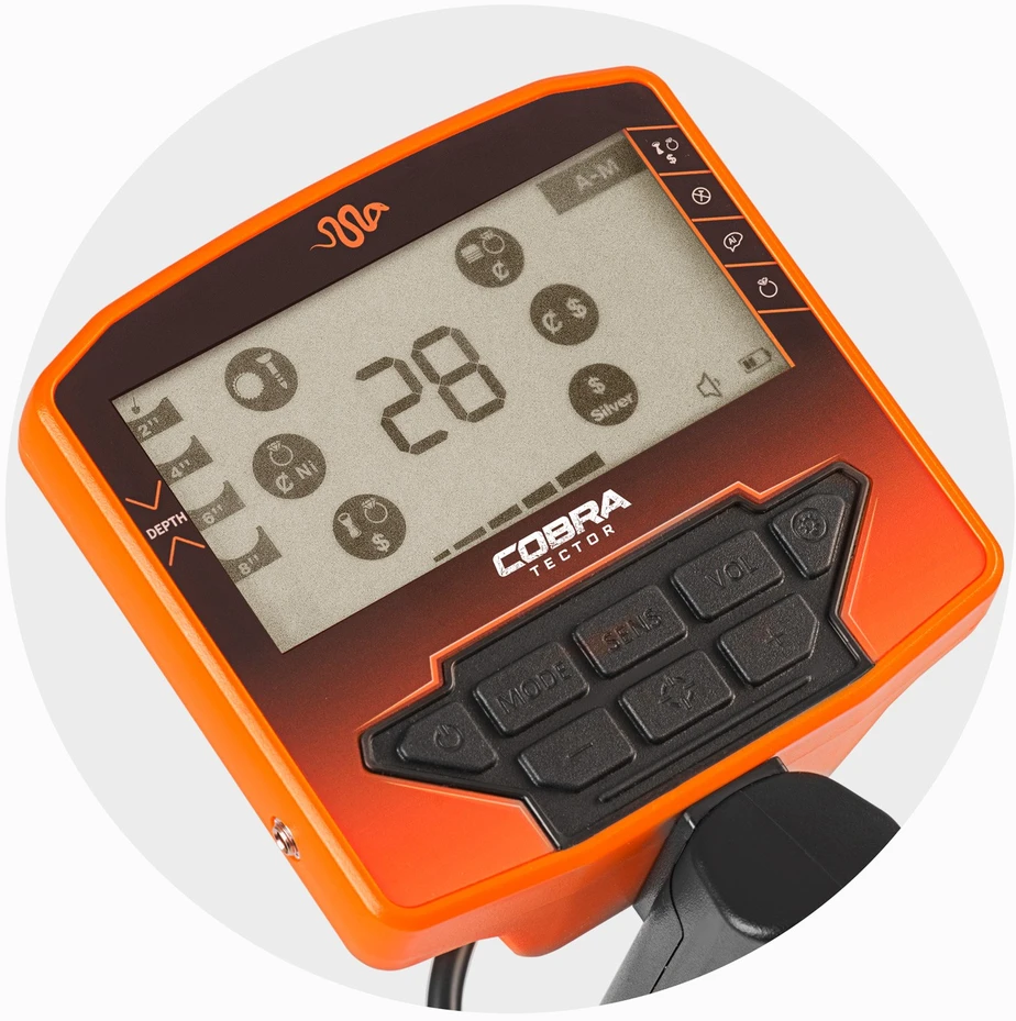 Metalo detektorius „Cobra Tector Rush“ – oranžinis