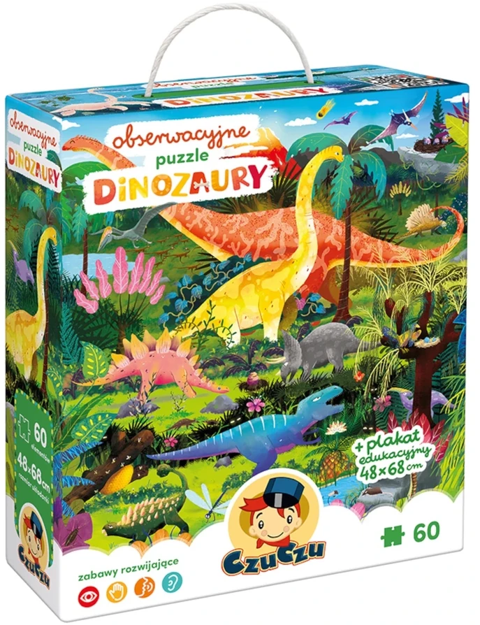 Dėlionė CzuCzu Observational puzzle Dinosaurs 60 pieces educational poster ZA5559